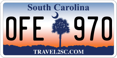 SC license plate OFE970