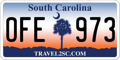 SC license plate OFE973