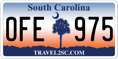 SC license plate OFE975