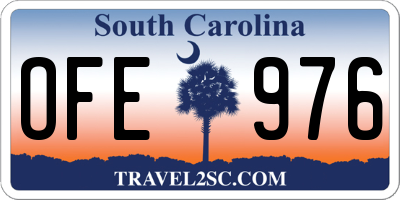 SC license plate OFE976
