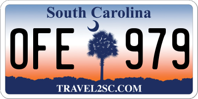 SC license plate OFE979