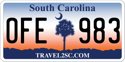 SC license plate OFE983