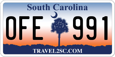 SC license plate OFE991