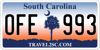 SC license plate OFE993