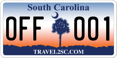 SC license plate OFF001