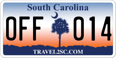 SC license plate OFF014
