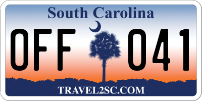 SC license plate OFF041