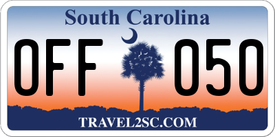 SC license plate OFF050