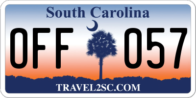 SC license plate OFF057