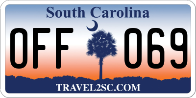 SC license plate OFF069