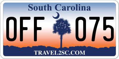 SC license plate OFF075