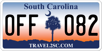SC license plate OFF082