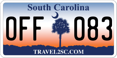 SC license plate OFF083