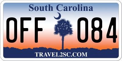 SC license plate OFF084