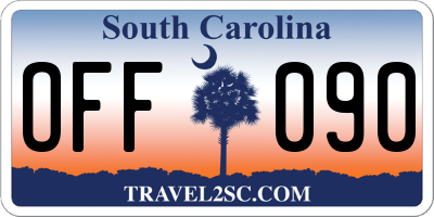 SC license plate OFF090
