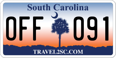SC license plate OFF091