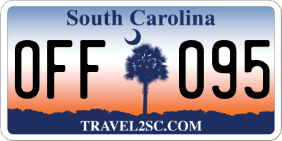 SC license plate OFF095