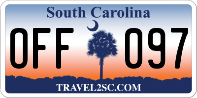 SC license plate OFF097