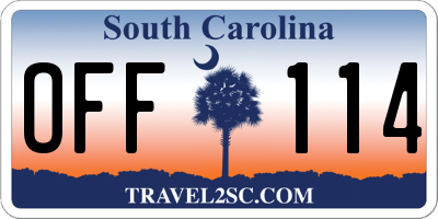 SC license plate OFF114