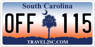 SC license plate OFF115