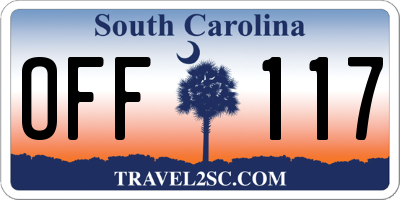 SC license plate OFF117