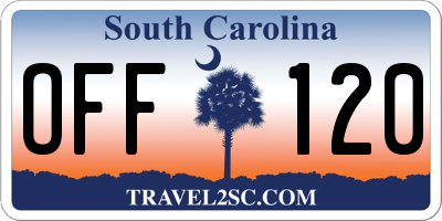 SC license plate OFF120
