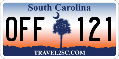 SC license plate OFF121