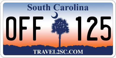 SC license plate OFF125