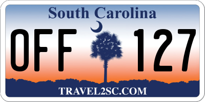 SC license plate OFF127
