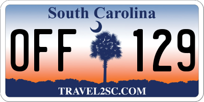 SC license plate OFF129