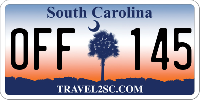 SC license plate OFF145