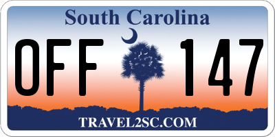SC license plate OFF147