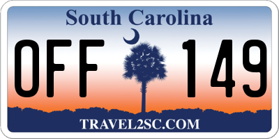 SC license plate OFF149