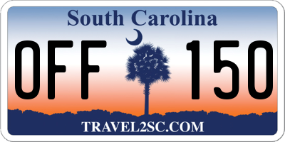 SC license plate OFF150