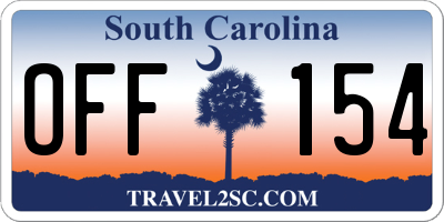 SC license plate OFF154