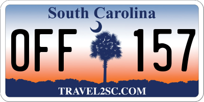 SC license plate OFF157