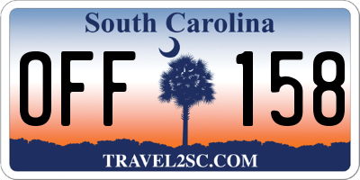 SC license plate OFF158