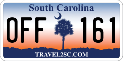 SC license plate OFF161