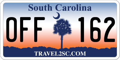 SC license plate OFF162