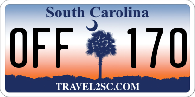 SC license plate OFF170