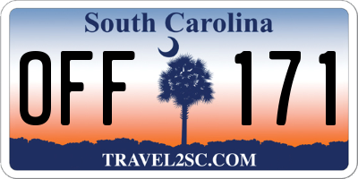 SC license plate OFF171