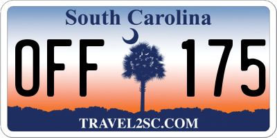 SC license plate OFF175