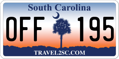 SC license plate OFF195