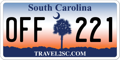 SC license plate OFF221