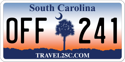 SC license plate OFF241