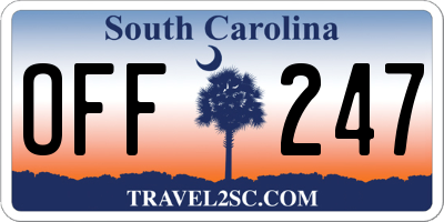SC license plate OFF247