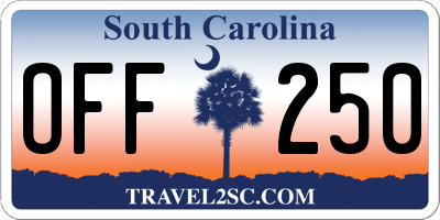 SC license plate OFF250