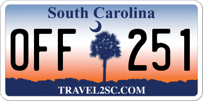 SC license plate OFF251