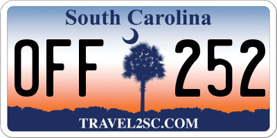 SC license plate OFF252