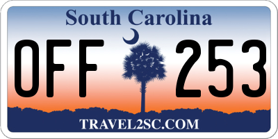 SC license plate OFF253